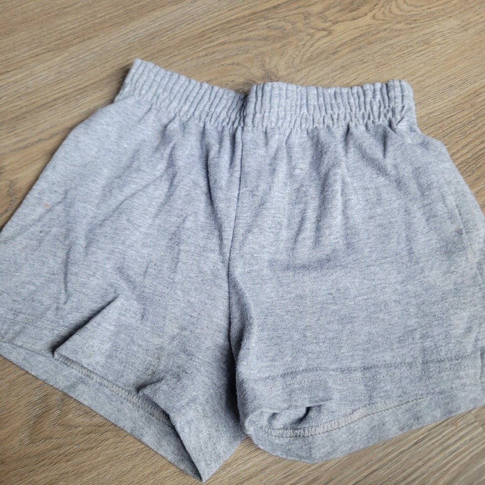 Soffe Girls Athletic Shorts XS 5-6 Heather Gray Cotton Blend Cheer Dance Gym